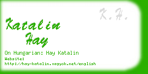 katalin hay business card